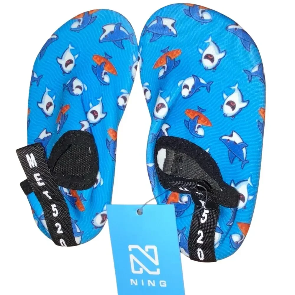 NWT Ning Baby Water Shoes 9–15 Months Shark Print Aqua Swim Shoes